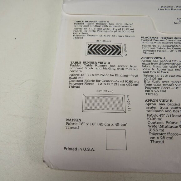 Kwik Sew 1946 Clothing Sewing Pattern NEW UNCUT Home Decor Kitchen Dining - Picture 6 of 7